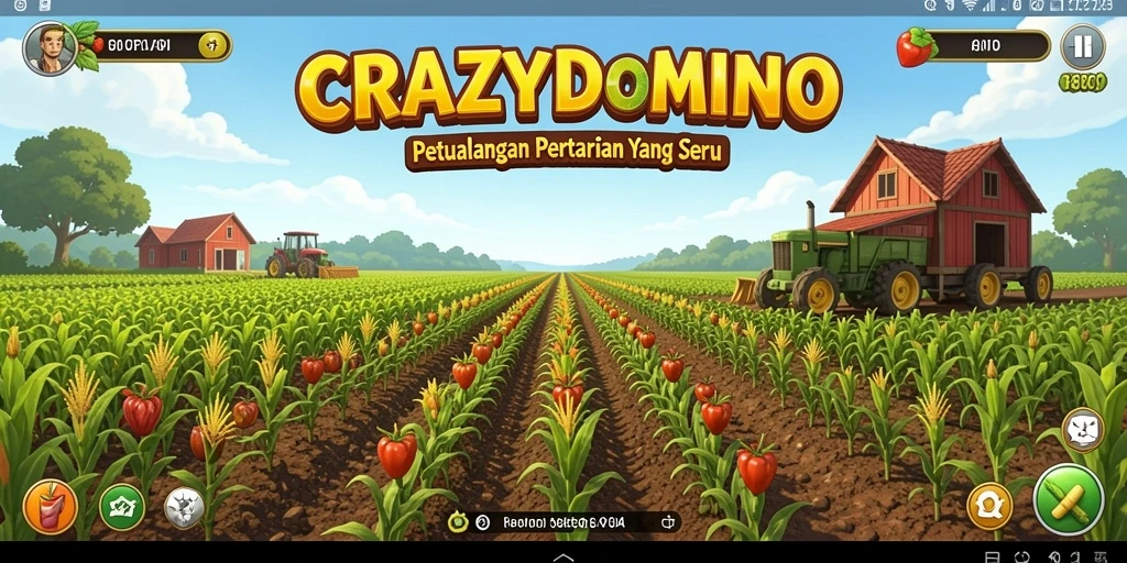 Tampilan menarik gameplay bertani dalam CRAZYDOMINO.