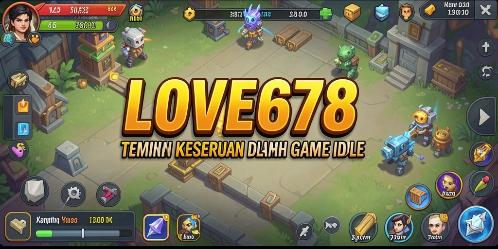 Tampilan gameplay menarik dari LOVE678 dengan karakter dan sumber daya.