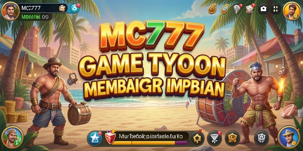 Tangkapan layar gameplay MC777 yang menampilkan simulasi bisnis.
