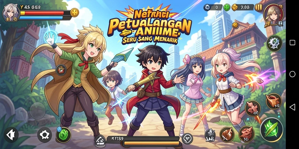 Screenshot PT89 menunjukkan karakter anime yang dinamis dalam adegan pertempuran yang mendebarkan.