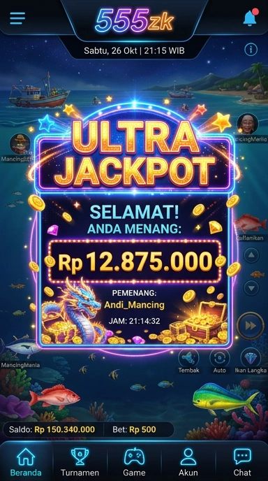 Tampilan antarmuka aplikasi 555zk yang intuitif dan user-friendly.